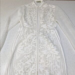 White Lace Long Sleeve beach dress